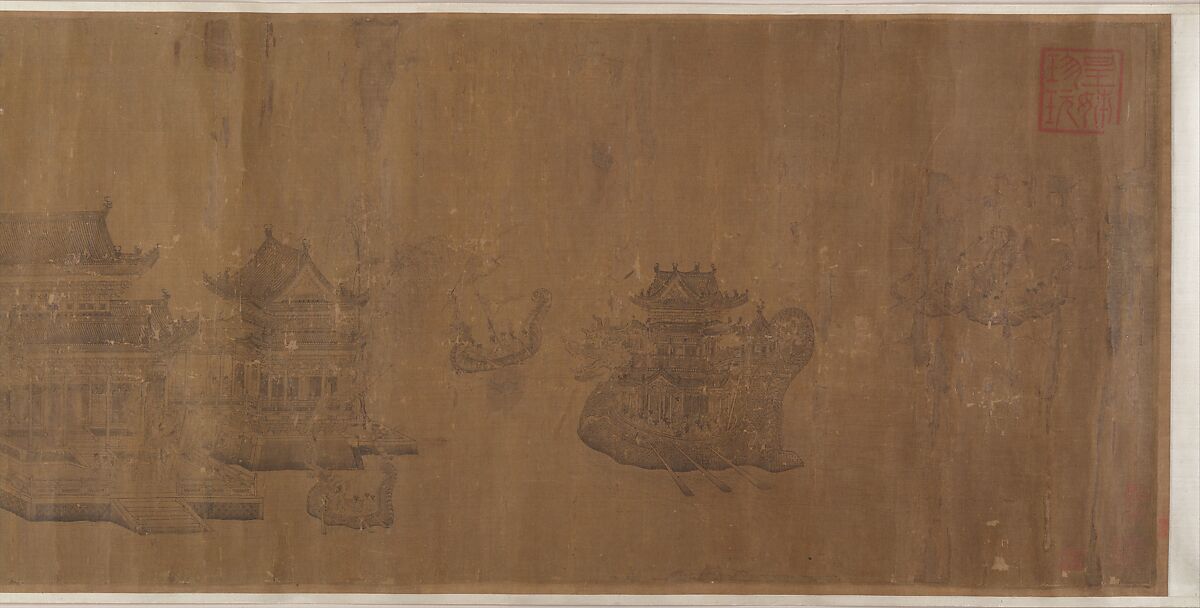 Dragon Boat Regatta on Jinming Lake, After Wang Zhenpeng (Chinese, active ca. 1275–1330), Handscroll; ink on silk, China