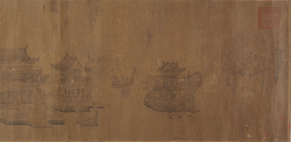 Dragon Boat Regatta on Jinming Lake, Wang Zhenpeng  Chinese, Handscroll; ink on silk, China