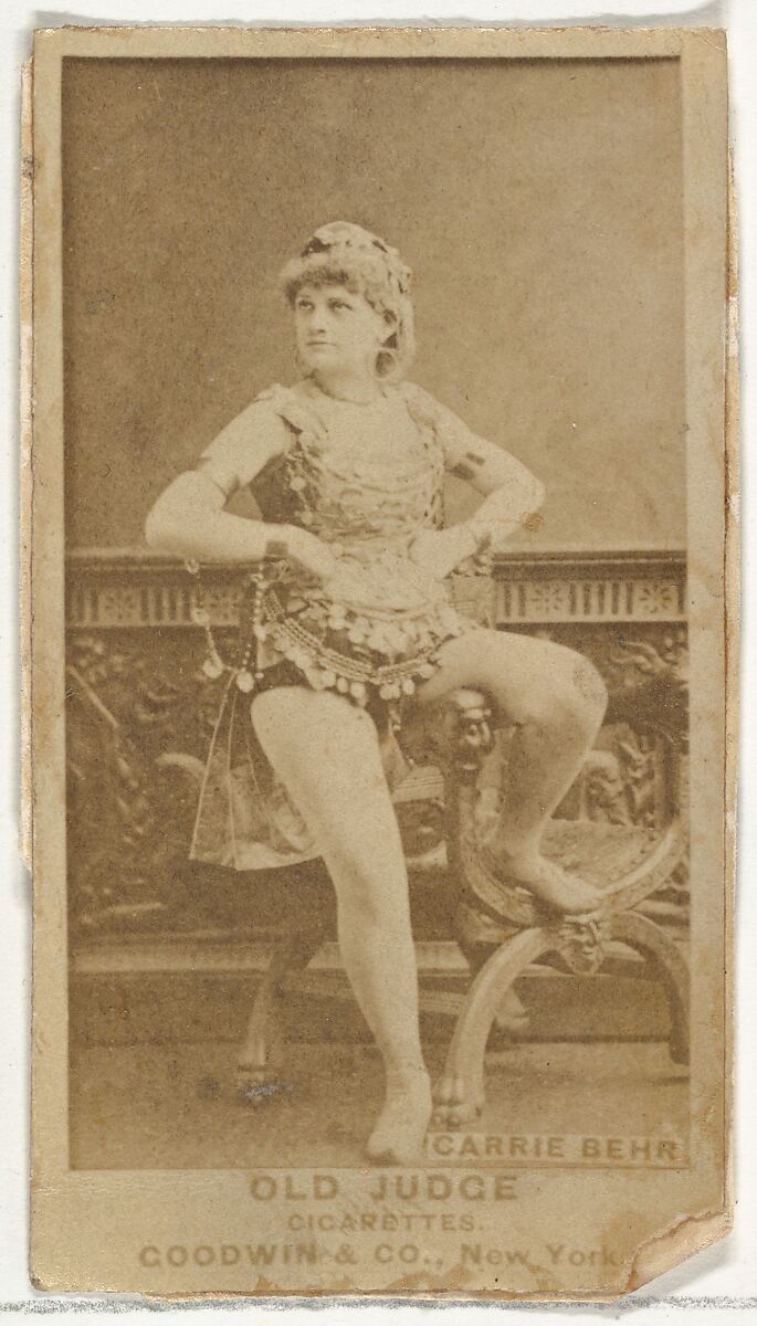 Carrie Behr, from the Actors and Actresses series (N171) for Old Judge Cigarettes, Issued by Goodwin &amp; Company, Albumen photograph 
