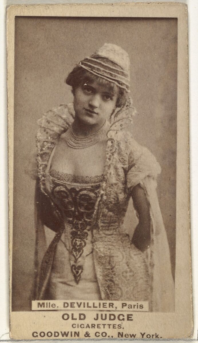 Mlle. Devillier, Paris, from the Actors and Actresses series (N171) for Old Judge Cigarettes, Issued by Goodwin &amp; Company, Albumen photograph 