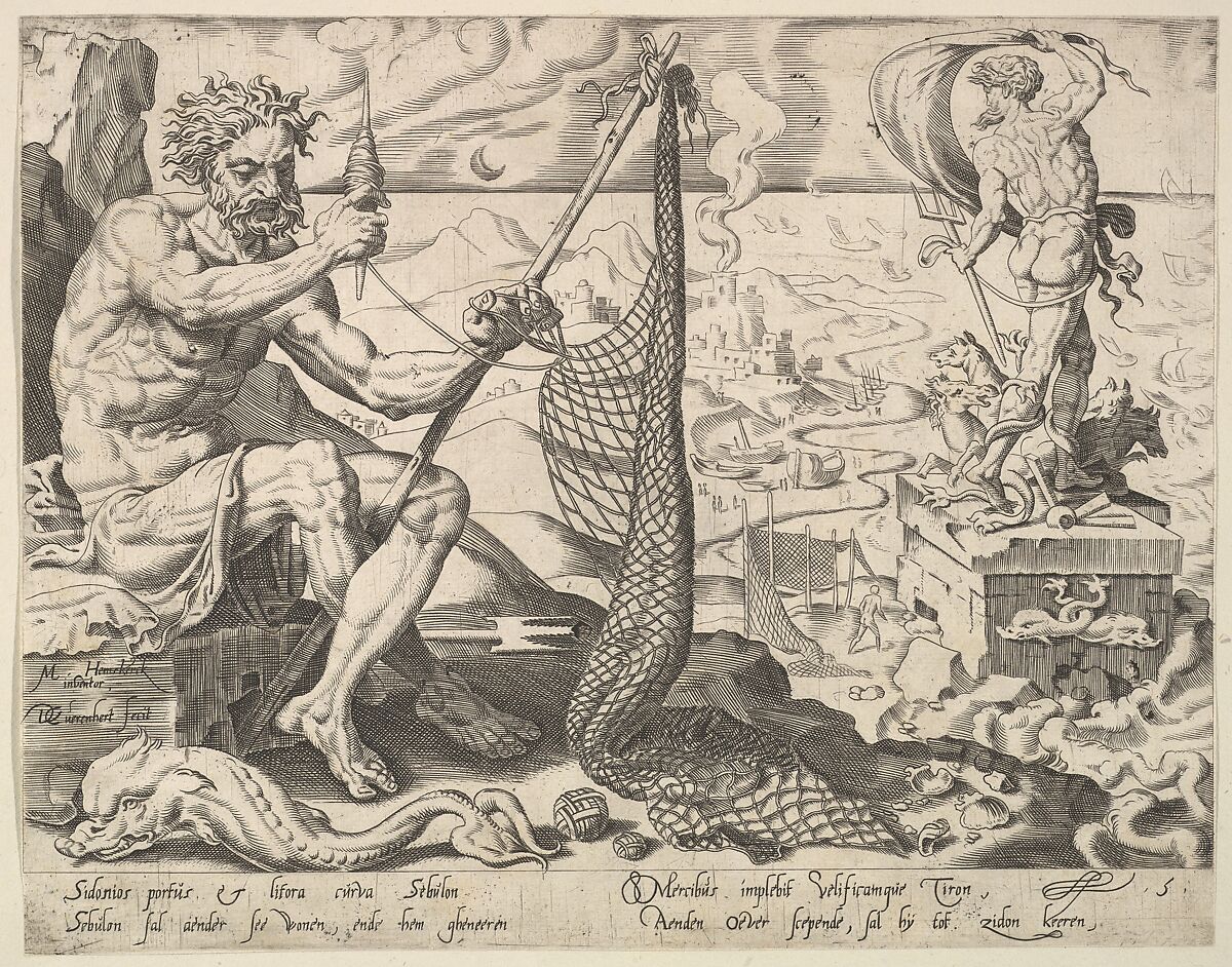 Zebulun, from "The Twelve Patriarchs", After Maarten van Heemskerck (Netherlandish, Heemskerck 1498–1574 Haarlem), Etching; second state 