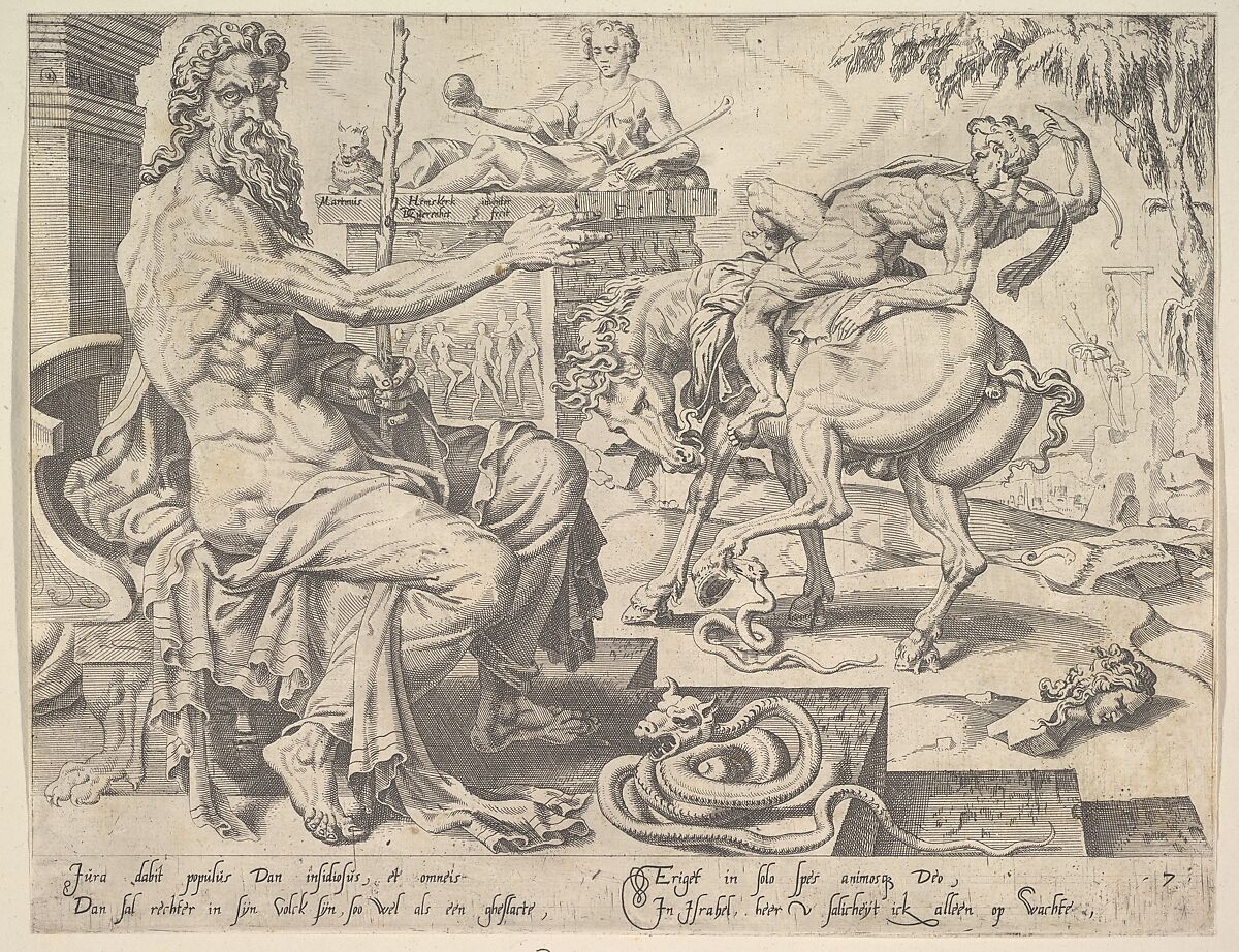 Dan, from "The Twelve Patriarchs", After Maarten van Heemskerck (Netherlandish, Heemskerck 1498–1574 Haarlem), Etching; second state