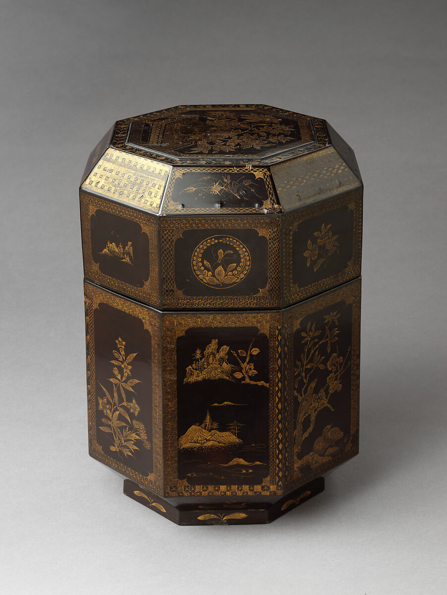 Food box, Black lacquer with engraved-gold decoration, Japan (Ryūkyū Islands)