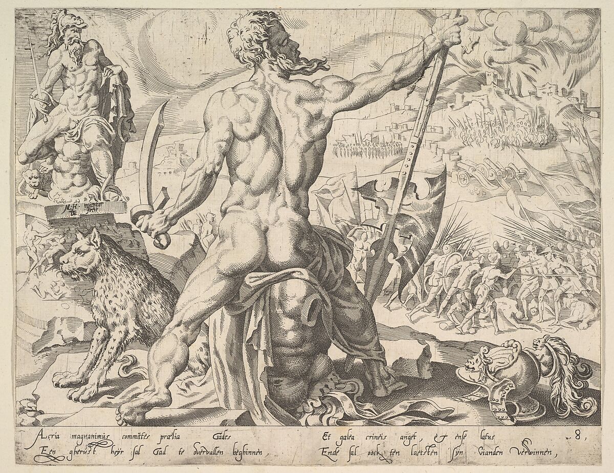 Gad, from "The Twelve Patriarchs", After Maarten van Heemskerck (Netherlandish, Heemskerck 1498–1574 Haarlem), Etching; second state