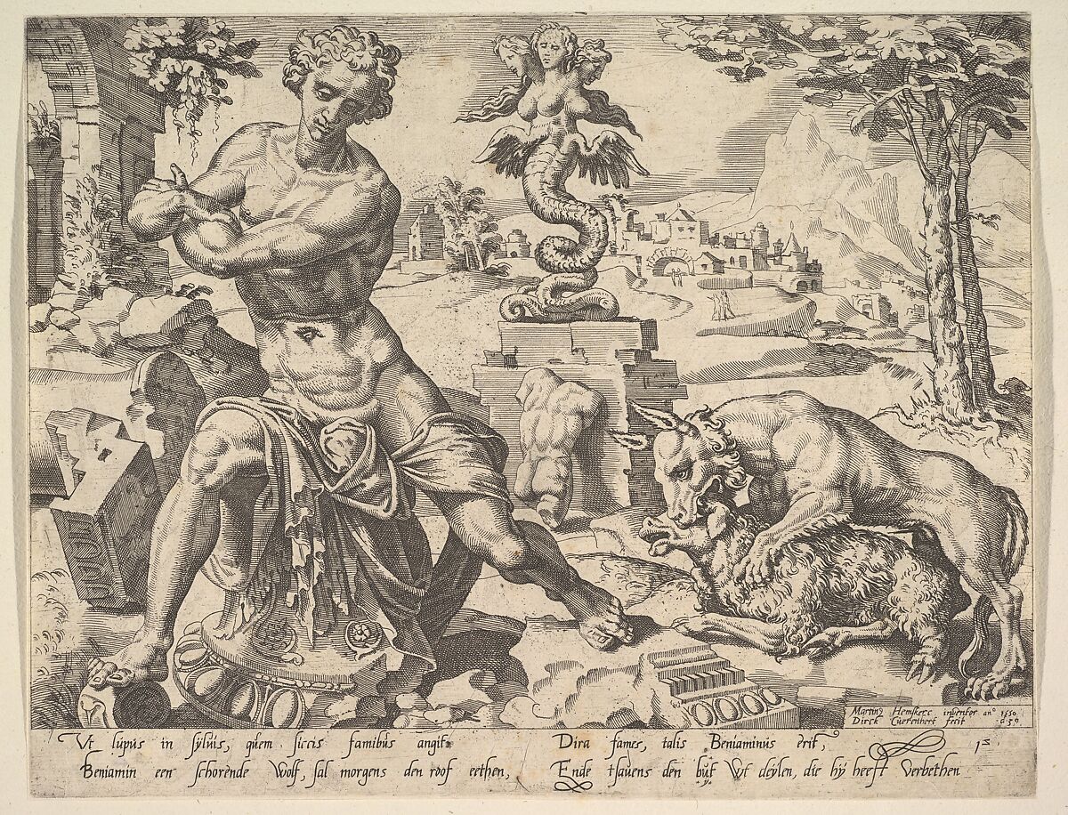 Benjamin, from "The Twelve Patriarchs", After Maarten van Heemskerck (Netherlandish, Heemskerck 1498–1574 Haarlem), Etching