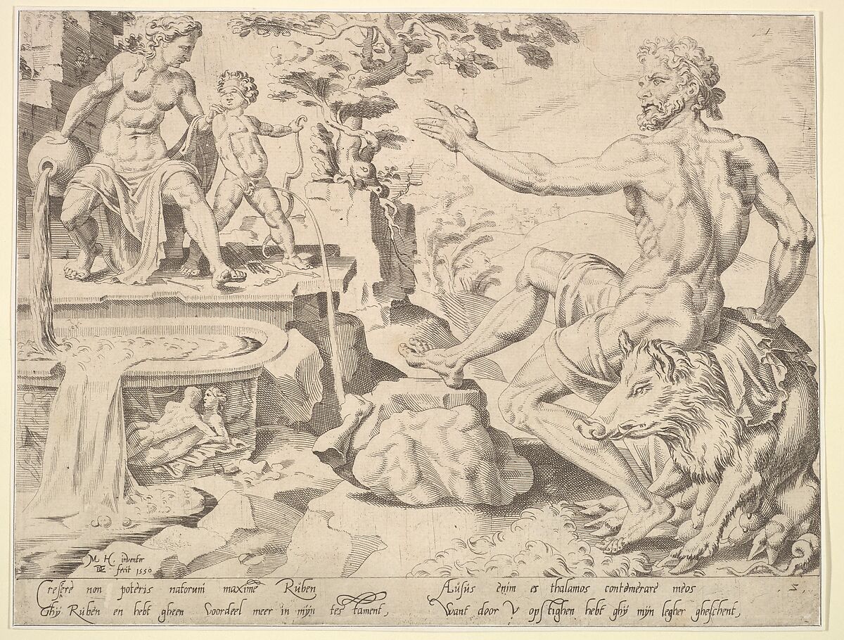 Reuben [Genesis 49:3-4], from the series The Twelve Patriarchs, After Maarten van Heemskerck (Netherlandish, Heemskerck 1498–1574 Haarlem), Etching; second state