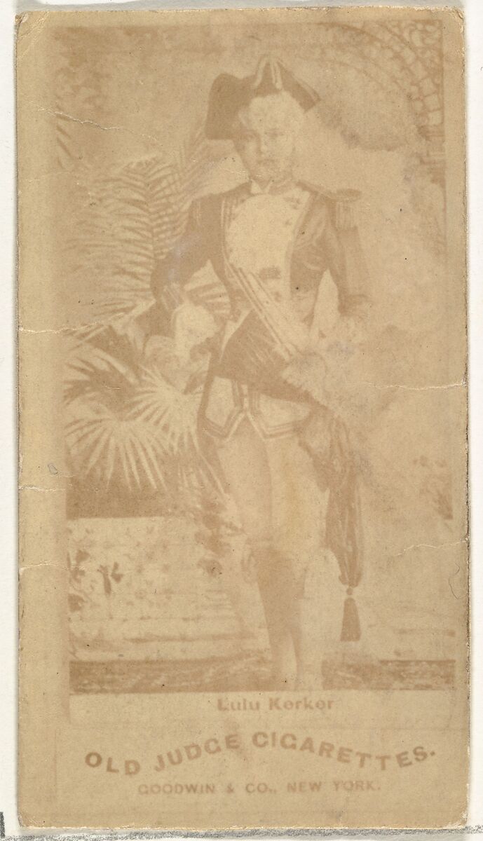 Lulu Kerker, from the Actors and Actresses series (N171) for Old Judge Cigarettes, Issued by Goodwin &amp; Company, Albumen photograph 