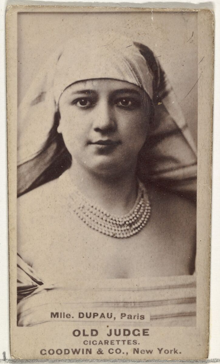 Mlle. Dupau, Paris, from the Actors and Actresses series (N171) for Old Judge Cigarettes, Issued by Goodwin &amp; Company, Albumen photograph 