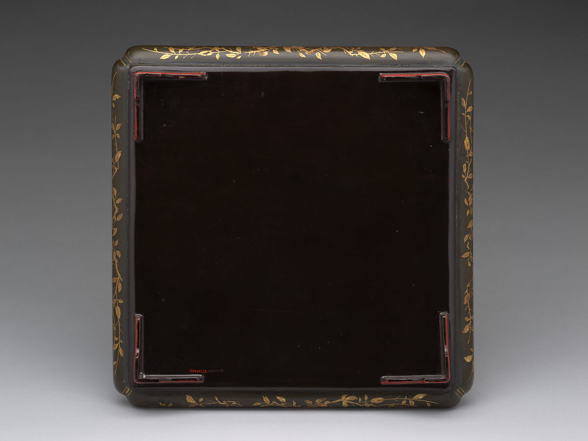 Square Tray, Lacquer with lacquer, litharge and gold painting, Japan (Ryūkyū Islands)