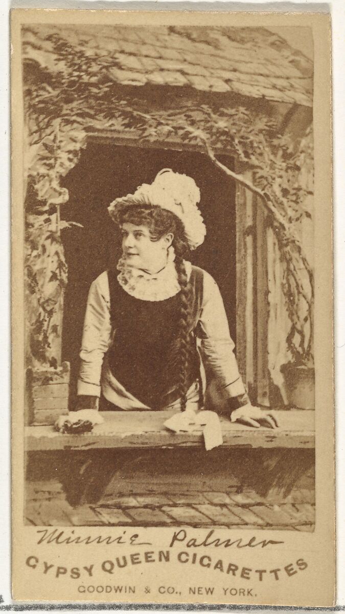 Minnie Palmer, from the Actors and Actresses series (N171) for Gypsy Queen Cigarettes, Issued by Goodwin &amp; Company, Albumen photograph 