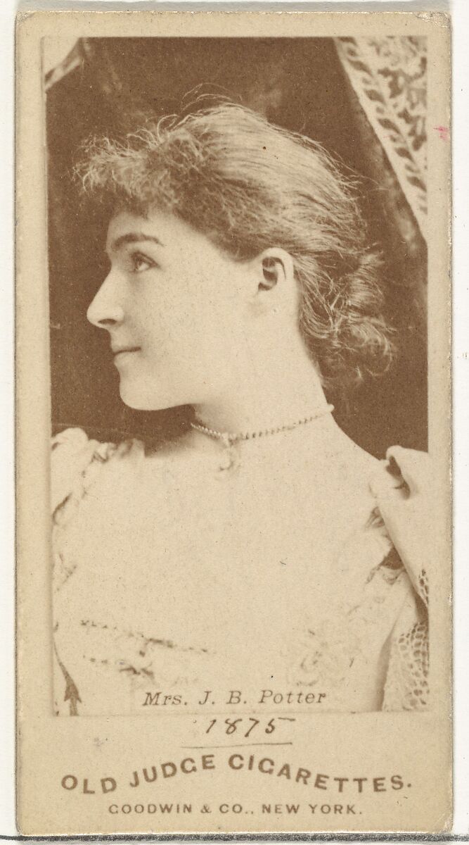 Mrs. J.B. Potter, from the Actors and Actresses series (N171) for Old Judge Cigarettes, Issued by Goodwin &amp; Company, Albumen photograph 