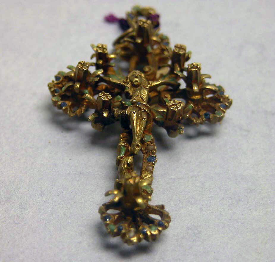 Crucifix Pendant, Gold, enamel, Philippines 