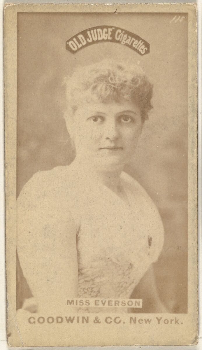 Miss Everson, from the Actors and Actresses series (N171) for Old Judge Cigarettes, Issued by Goodwin &amp; Company, Albumen photograph 
