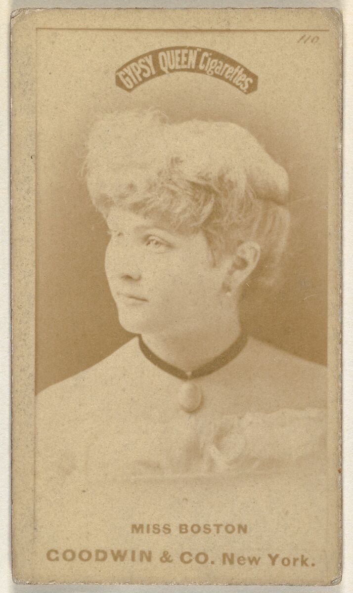 Miss Boston, from the Actors and Actresses series (N171) for Gypsy Queen Cigarettes, Issued by Goodwin &amp; Company, Albumen photograph 