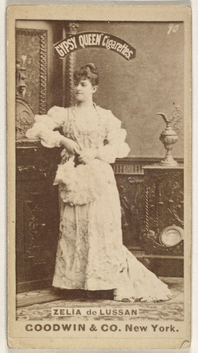 Zelia de Lussan, from the Actors and Actresses series (N171) for Gypsy Queen Cigarettes, Issued by Goodwin &amp; Company, Albumen photograph 