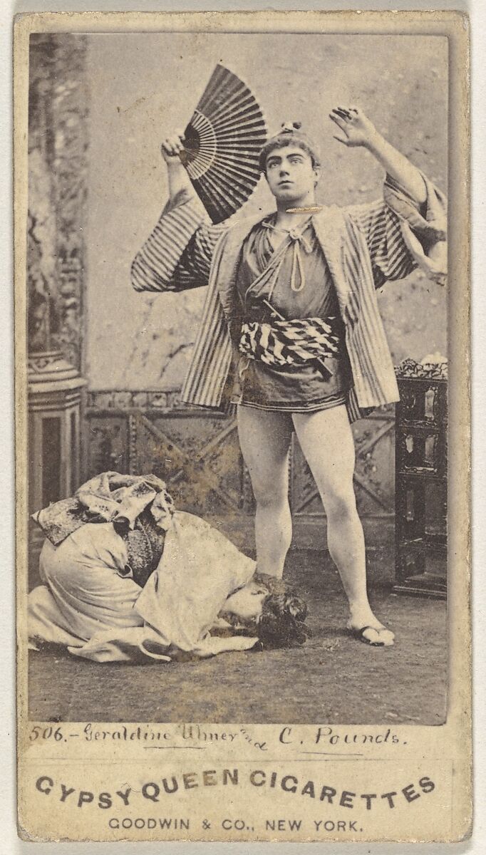 Geraldine Uhner and C. Pounds, from the Actors and Actresses series (N171) for Gypsy Queen Cigarettes, Issued by Goodwin &amp; Company, Albumen photograph 