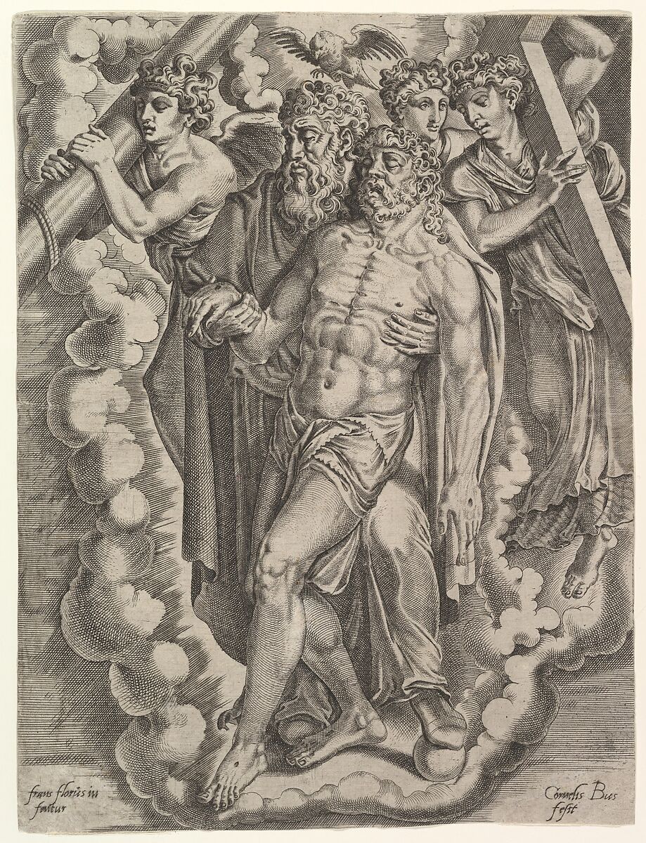 The Trinity, Cornelis Bos (Netherlandish, Hertogenbosch ca. 1510?–before 1556 Groningen), Engraving 