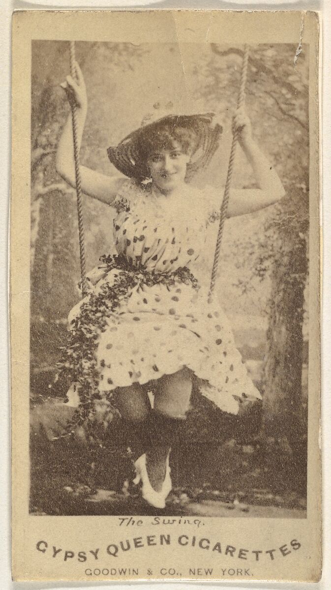 The Swing, from the Actors and Actresses series (N171) for Gypsy Queen Cigarettes, Issued by Goodwin &amp; Company, Albumen photograph 