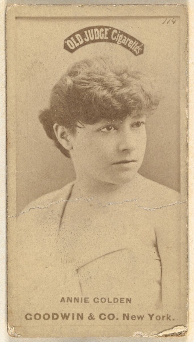 Annie Golden, from the Actors and Actresses series (N171) for Old Judge Cigarettes, Issued by Goodwin &amp; Company, Albumen photograph 