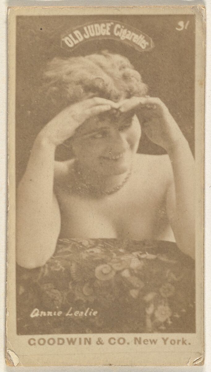 Annie Leslie, from the Actors and Actresses series (N171) for Old Judge Cigarettes, Issued by Goodwin &amp; Company, Albumen photograph 