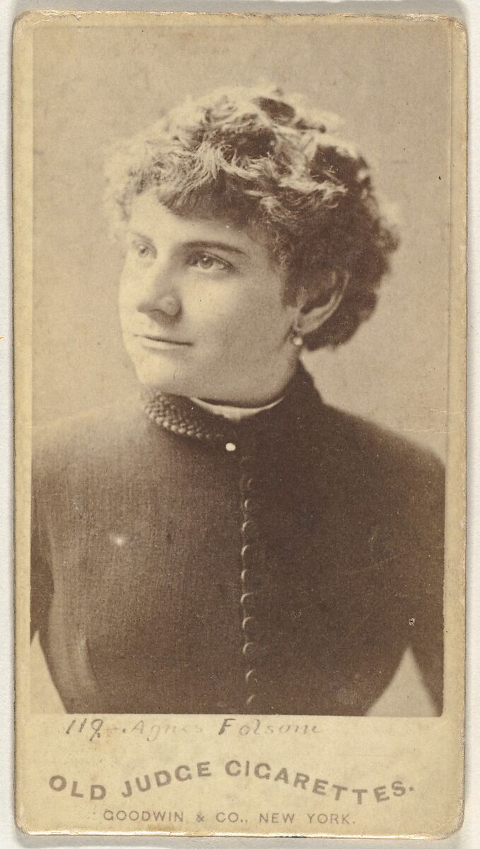 Agnes Folsom, from the Actors and Actresses series (N171) for Old Judge Cigarettes, Issued by Goodwin &amp; Company, Albumen photograph 