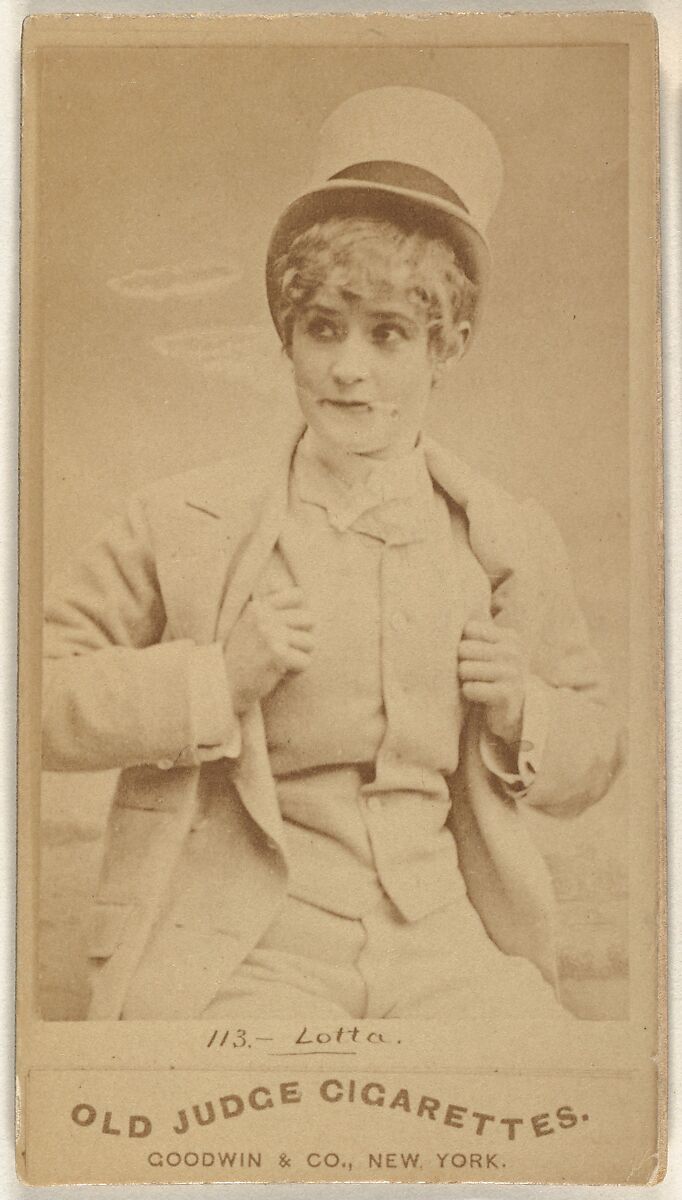 Lotta, from the Actors and Actresses series (N171) for Old Judge Cigarettes, Issued by Goodwin &amp; Company, Albumen photograph 