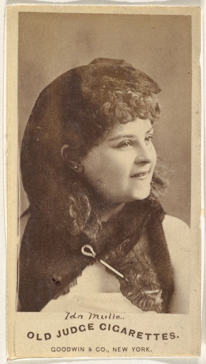 Ida Mulle, from the Actors and Actresses series (N171) for Old Judge Cigarettes, Issued by Goodwin &amp; Company, Albumen photograph 