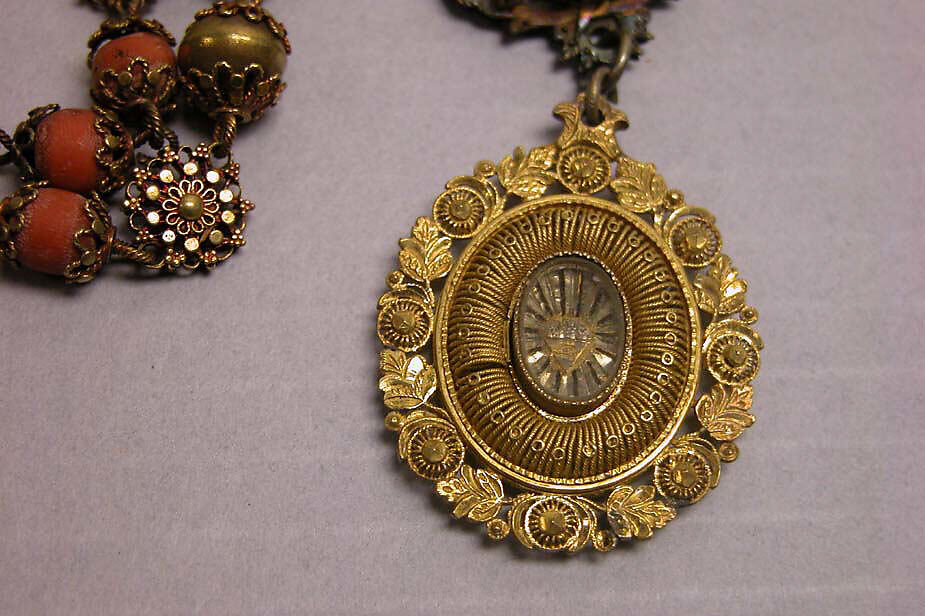 Necklace or Rosary (?), Gold and coral, Philippines