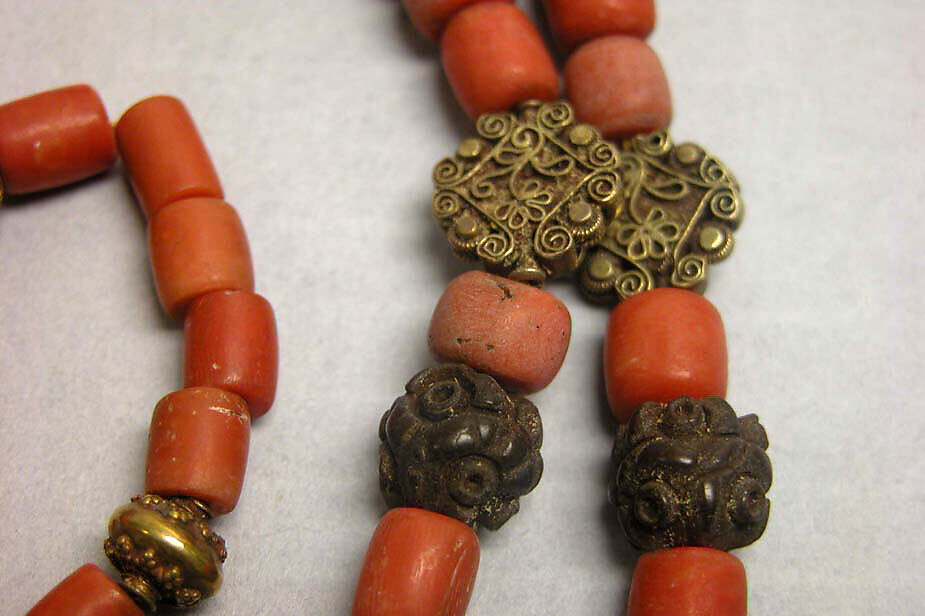 Necklace or Rosary (?), Gold, coral, Philippines