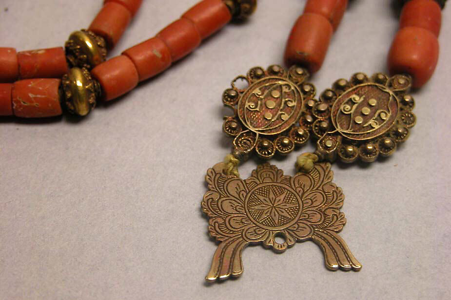 Necklace or Rosary (?), Gold, coral, Philippines