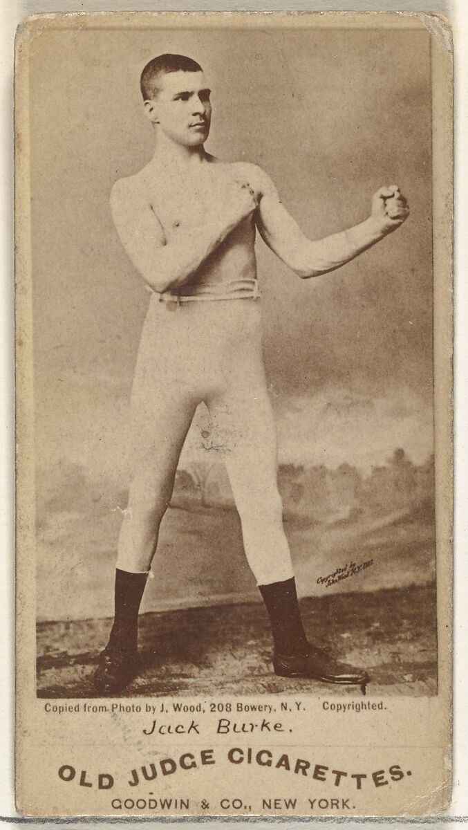 Jack Burke, from the Celebrities and Prizefighters series (N174) for Old Judge Cigarettes, Issued by Goodwin &amp; Company, Albumen photograph 