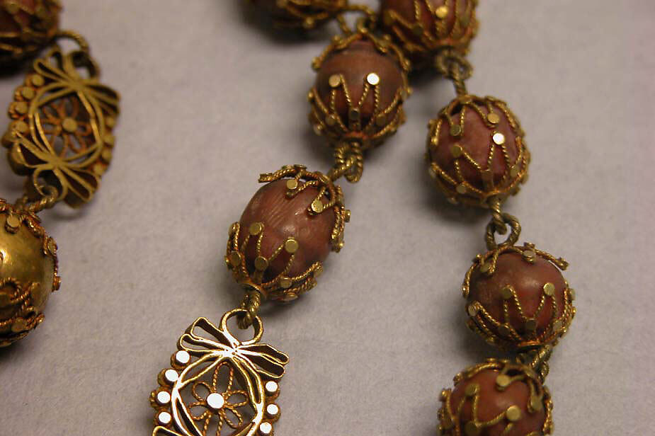 Necklace or Rosary (?), Gold, coral, Philippines