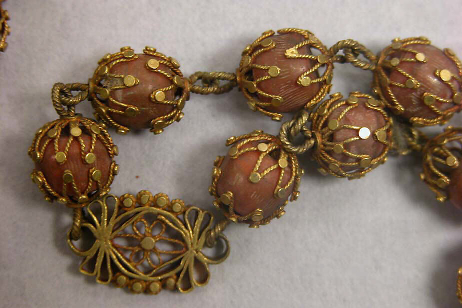 Necklace or Rosary (?), Gold, coral, Philippines