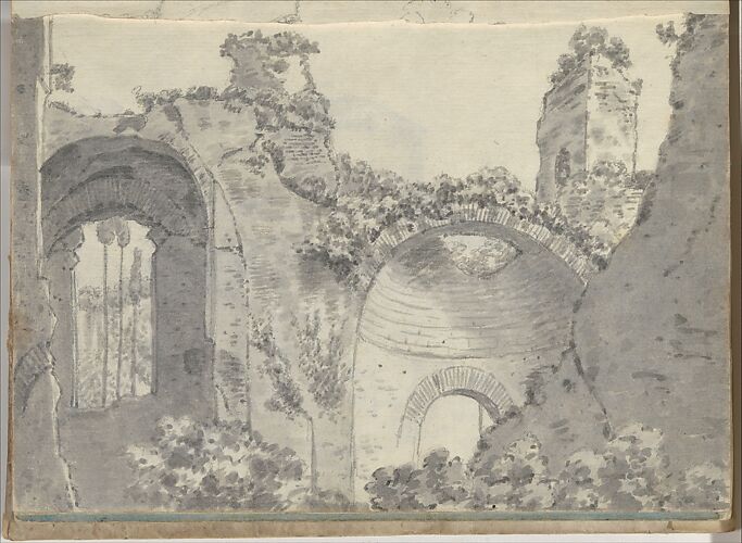 Roman ruins with arched alcoves (Smaller Italian sketchbook, leaf 3 recto)