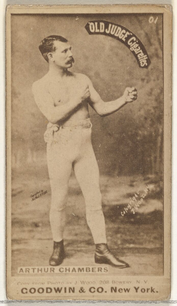 Arthur Chambers, from the Celebrities and Prizefighters series (N174) for Old Judge Cigarettes, Issued by Goodwin &amp; Company, Albumen photograph 