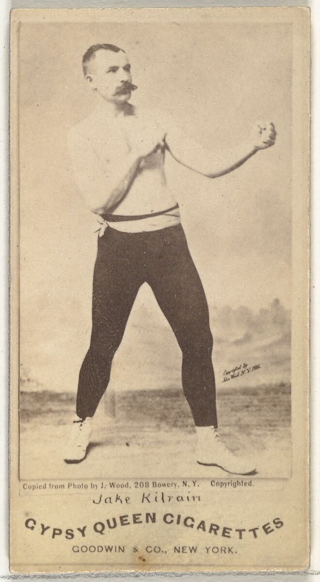 Jake Kilrain, from the Celebrities and Prizefighters series (N174) for Gypsy Queen Cigarettes, Issued by Goodwin &amp; Company, Albumen photograph 