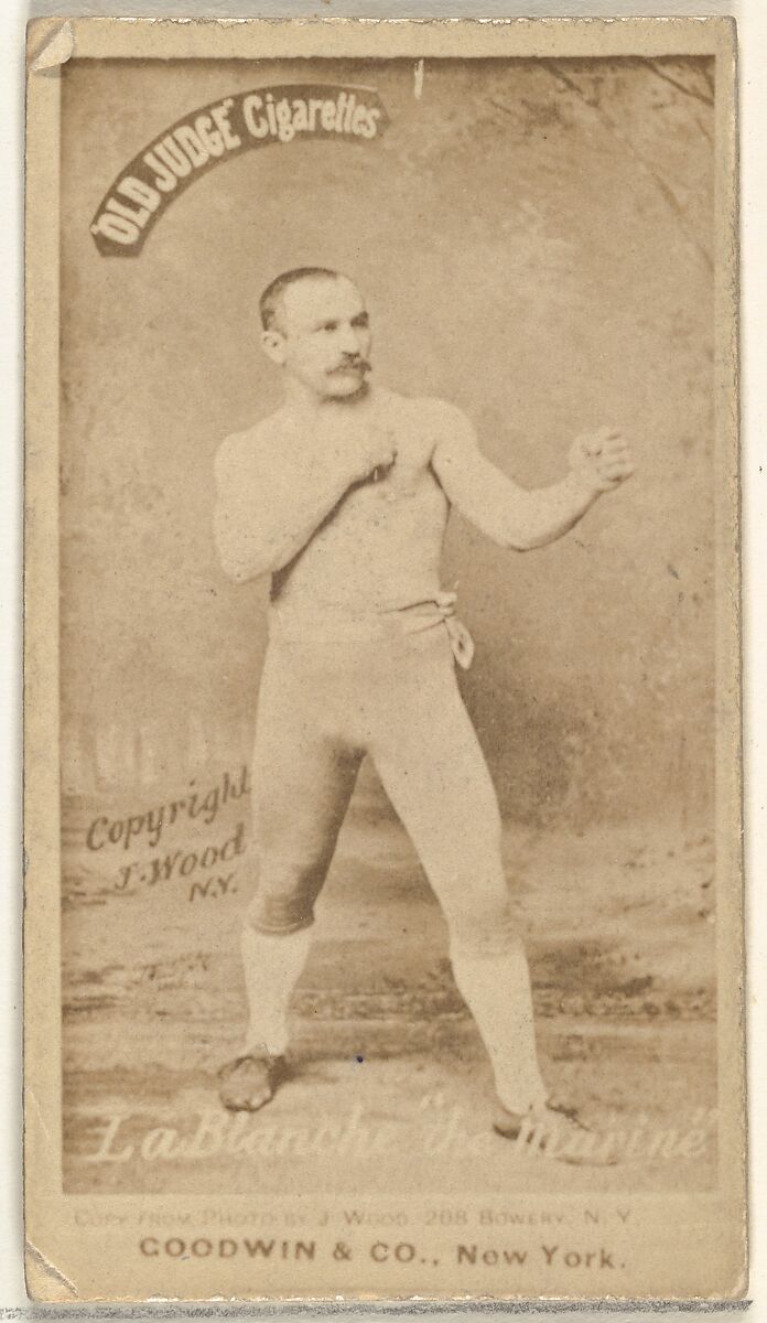 George La Blanche "The Marine", from the Celebrities and Prizefighters series (N174) for Old Judge Cigarettes, Issued by Goodwin &amp; Company, Albumen photograph 