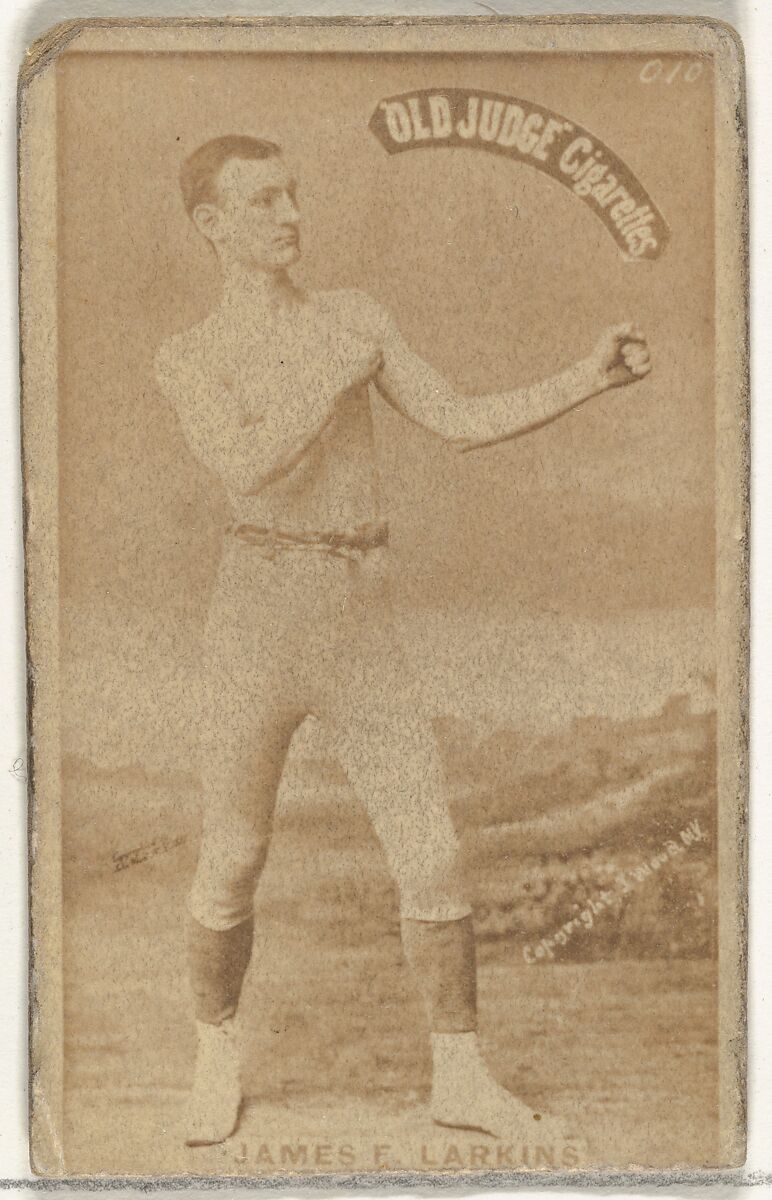 James E. Larkins, from the Celebrities and Prizefighters series (N174) for Old Judge Cigarettes, Issued by Goodwin &amp; Company, Albumen photograph 