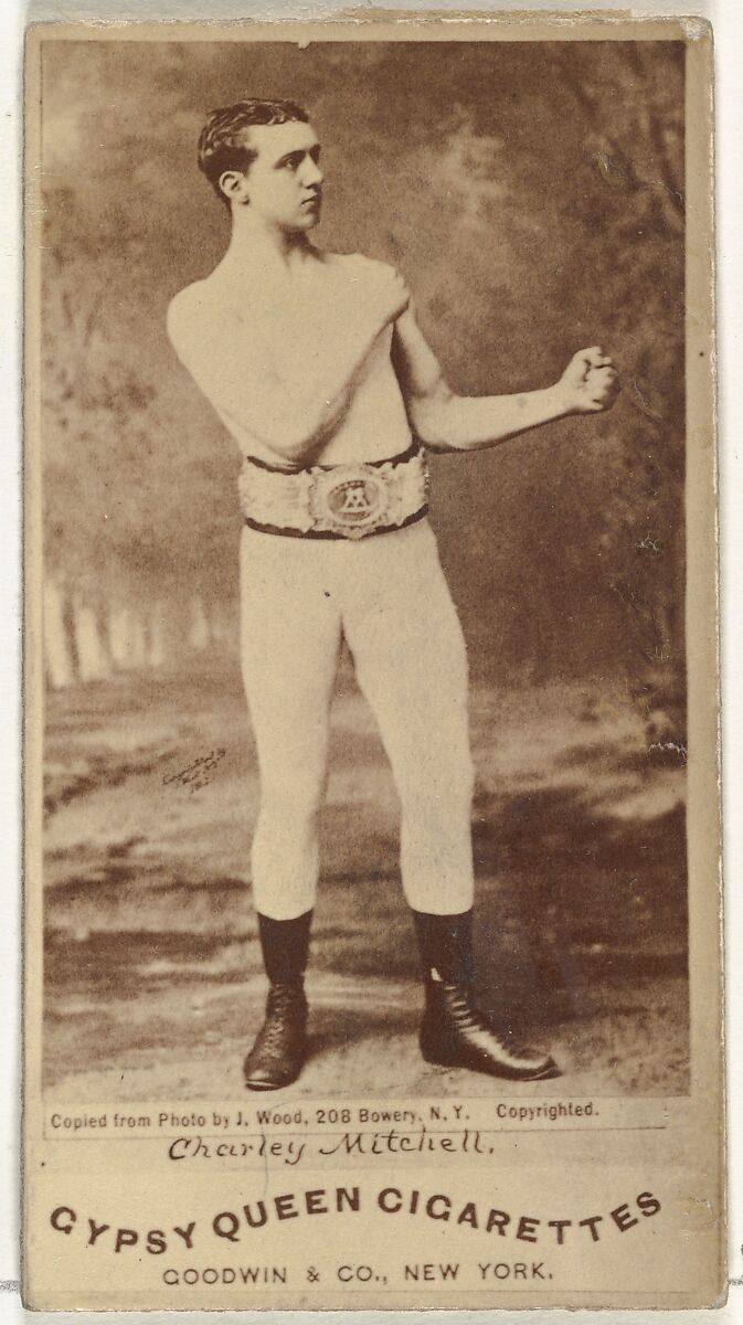 Charley Mitchell, from the Celebrities and Prizefighters series (N174) for Gypsy Queen Cigarettes, Issued by Goodwin &amp; Company, Albumen photograph 