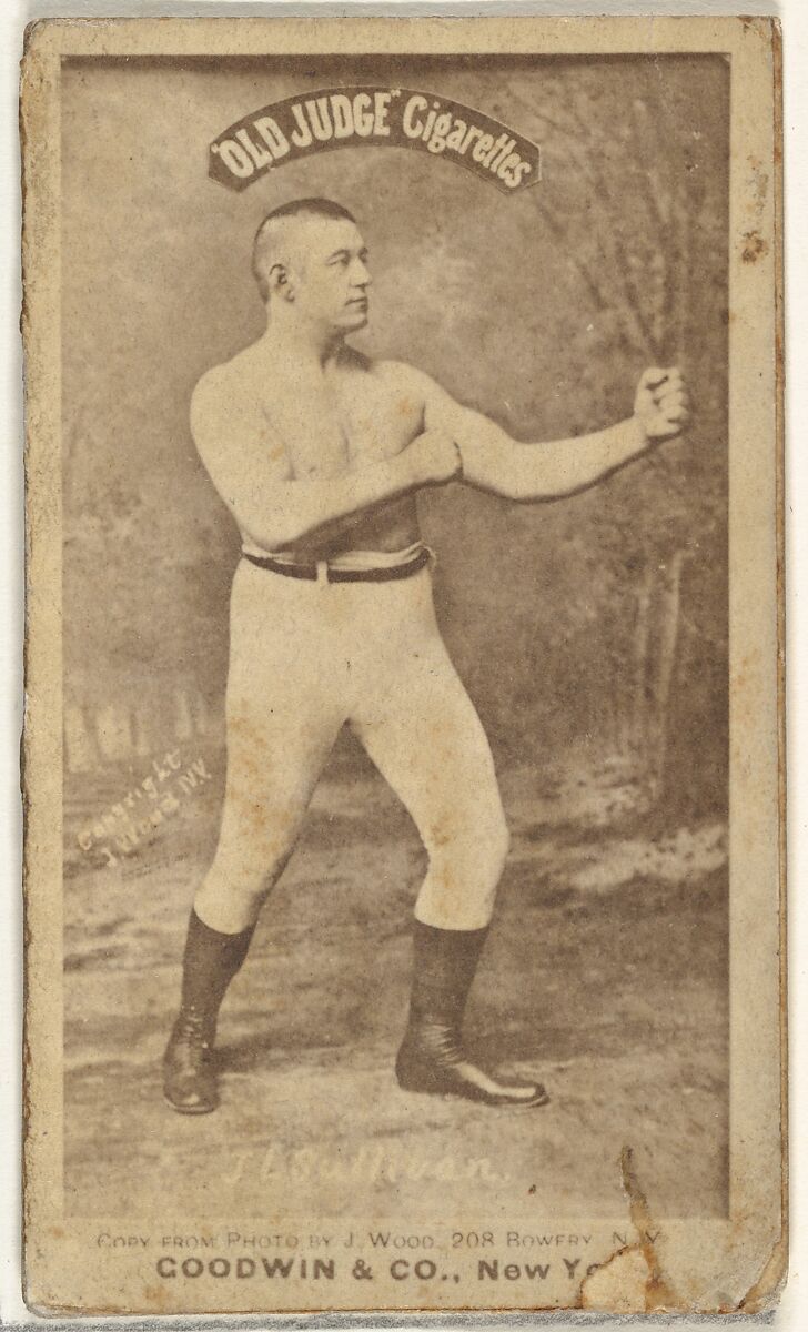 John L. Sullivan, from the Celebrities and Prizefighters series (N174) for Old Judge Cigarettes, Issued by Goodwin &amp; Company, Albumen photograph 
