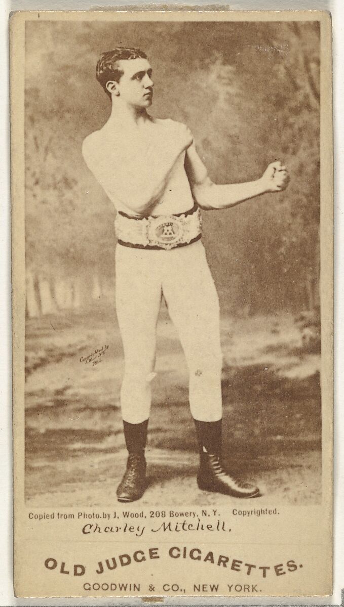 Charley Mitchell, from the Celebrities and Prizefighters series (N174) for Old Judge Cigarettes, Issued by Goodwin &amp; Company, Albumen photograph 