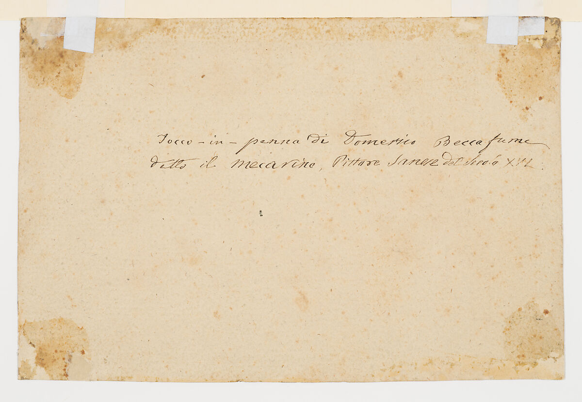 A Lion Confronting a Dragon, Anonymous, Italian, Tuscan, 16th century, Pen and brown ink