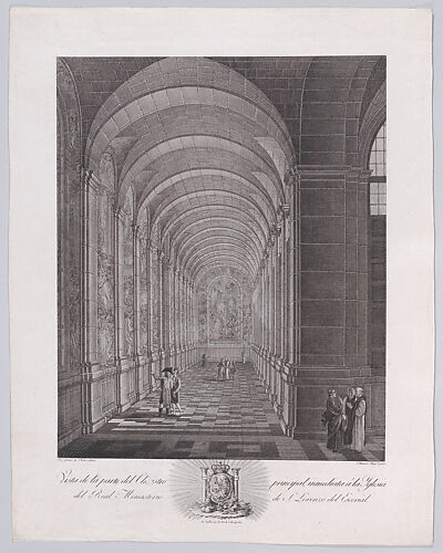 View of the cloister of the Church of the monastery of El Escorial, from a series of Views of El Escorial