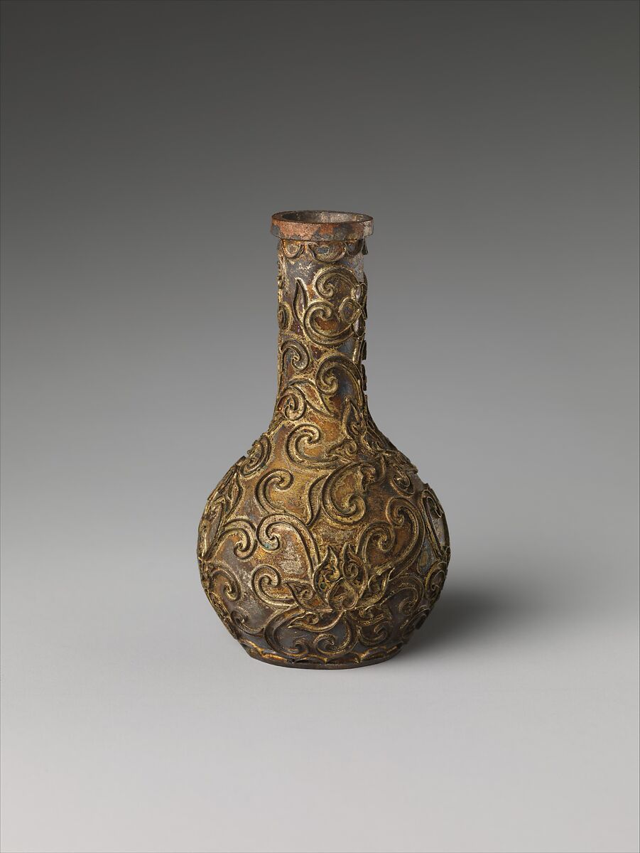 Vase from sample set of Chinese cloisonné, Cloisonné enamel, copper alloy, glass, China 