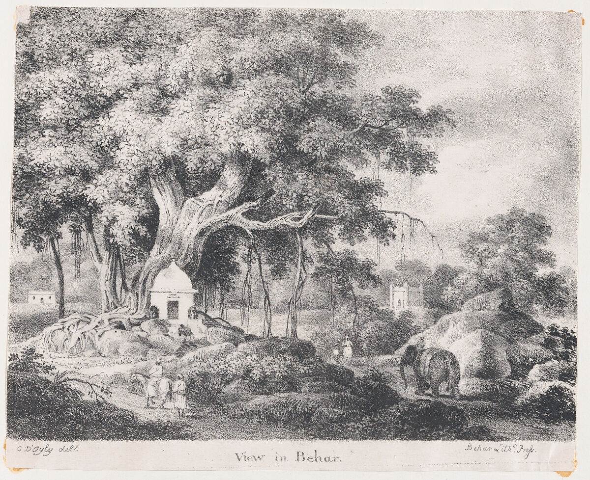 View in Behar, in an Anglo-Indian Album associated with Sir Charles D'Oyly, Sir Charles D&#39;Oyly (British (born India), Murshidabad 1781–1845 Florence), Lithograph 