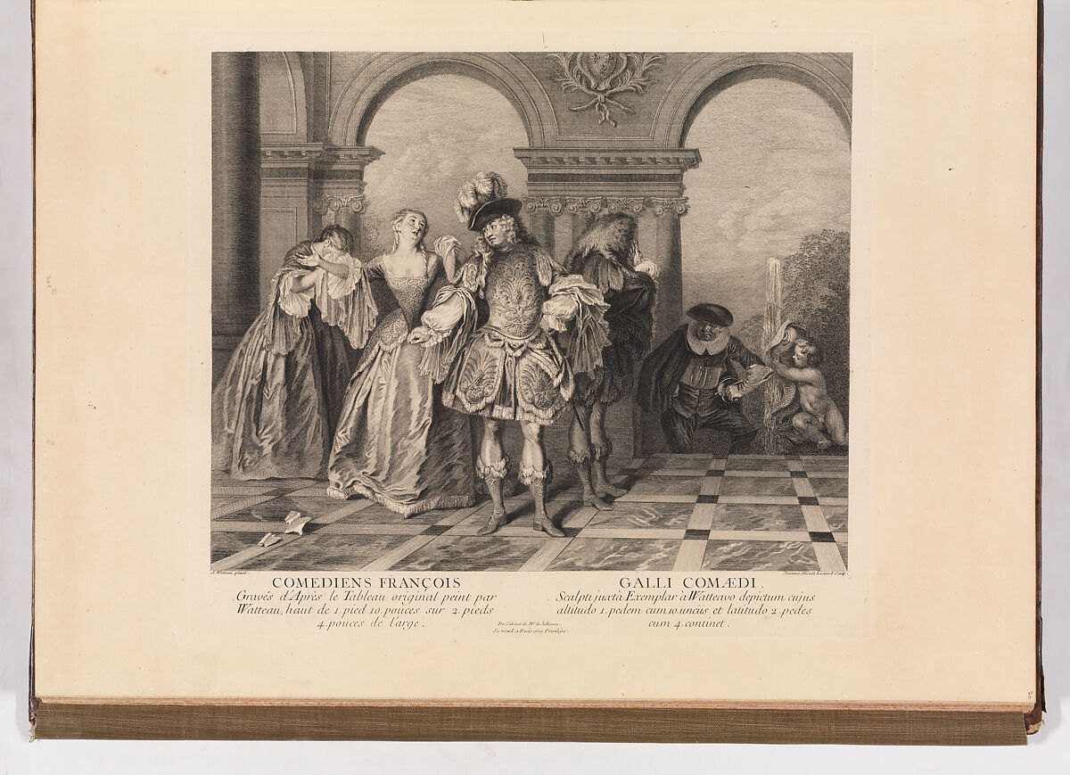 L'Oeuvre D'Antoine Watteau Pientre du Roy en son Academie Roïale de Peinture et Sculpture Gravé d'après ses Tableaux & Desseins originaux...par les Soins de M. de Jullienne, Volume I, After Antoine Watteau (French, Valenciennes 1684–1721 Nogent-sur-Marne), Engraving