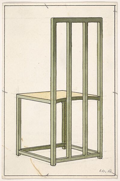 Design for a Chair from The Nursery (Bradley House, "Ladies' Home Journal," XIX, February 1902), William Henry Bradley (American, Boston, Massachusetts 1868–1962 La Mesa, California), Watercolor and black ink 
