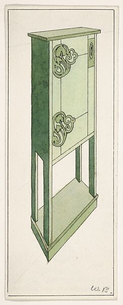 Green Cupboard for The Living Room and the Hall (Bradley House, "Ladies' Home Journal," XIX, March 1902), William Henry Bradley (American, Boston, Massachusetts 1868–1962 La Mesa, California), Watercolor and black ink 