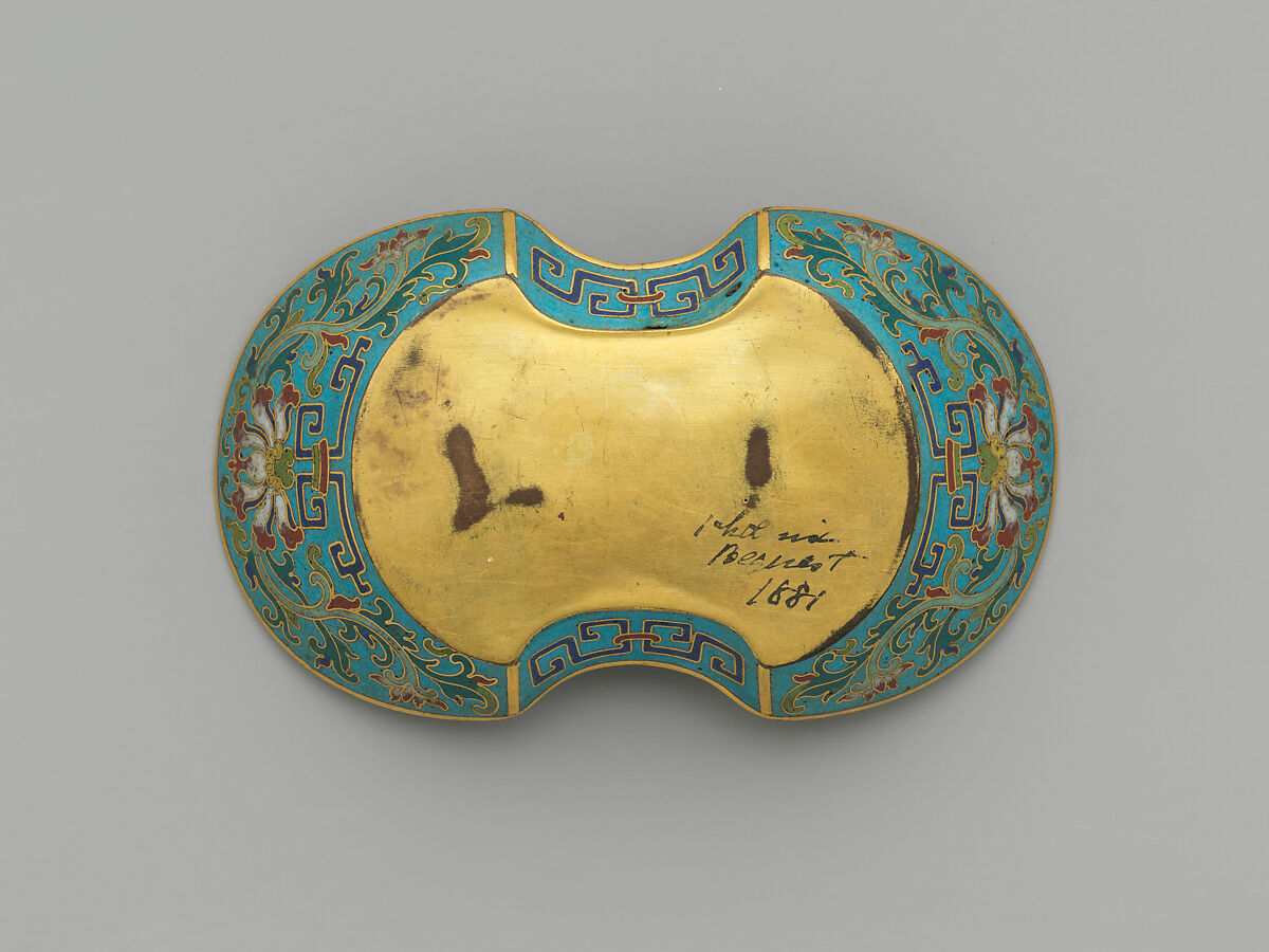 Saucer in the shape of an ingot, Cloisonné enamel, China
