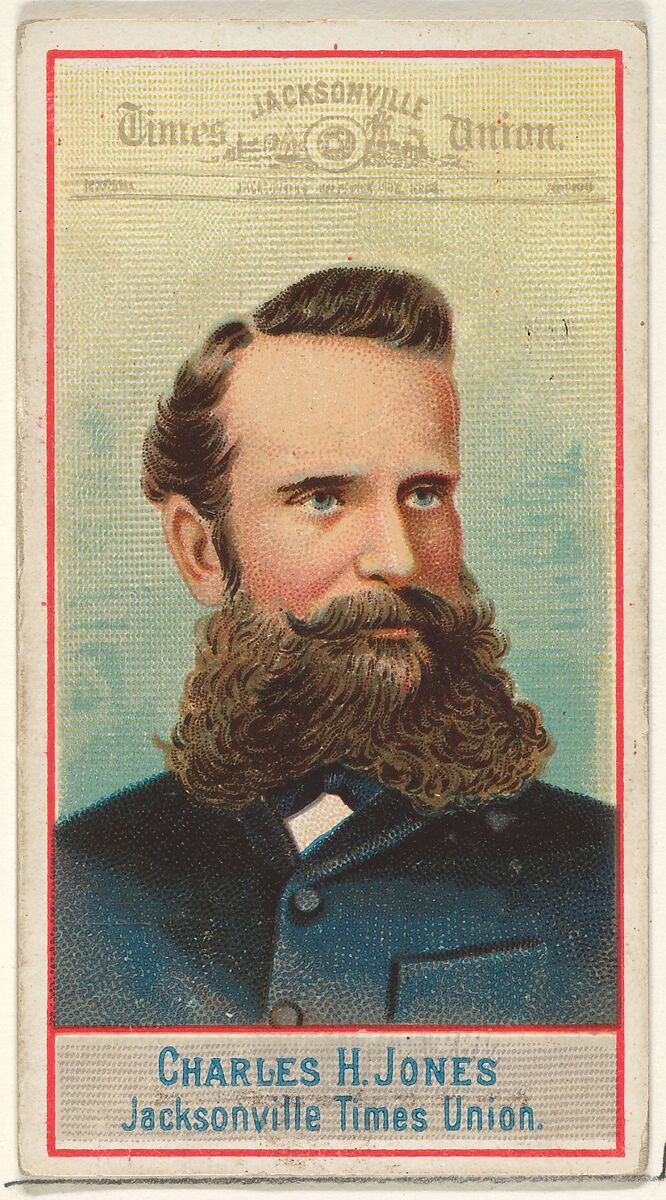 Charles H. Jones, Jacksonville Times Union, from the American Editors series (N1) for Allen & Ginter Cigarettes Brands, Issued by Allen &amp; Ginter (American, Richmond, Virginia), Commercial color lithograph 